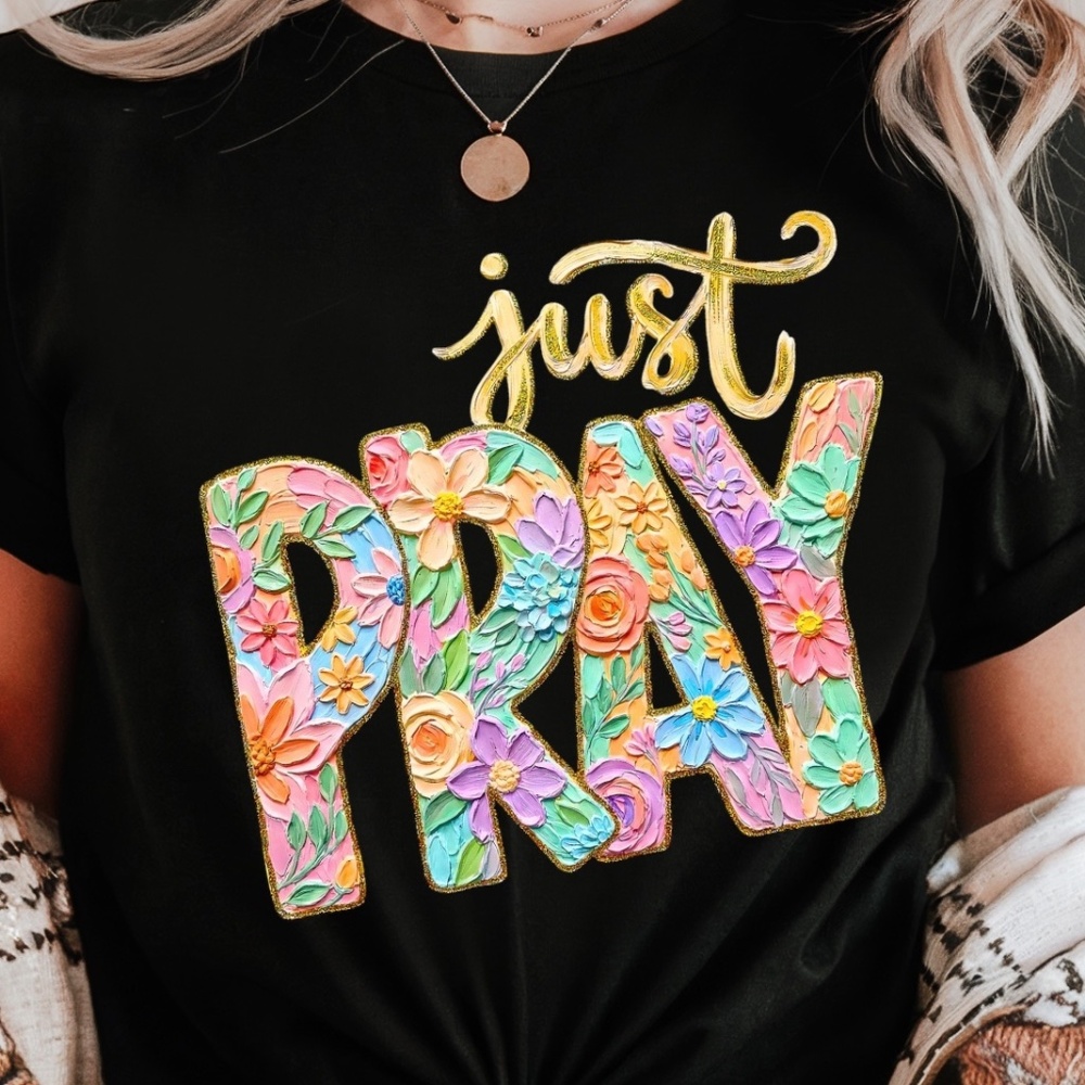 Just Pray T-shirt Carry His Light with You: The Artistic Just Pray Tee XXL-3XL - Picture 2 of 9